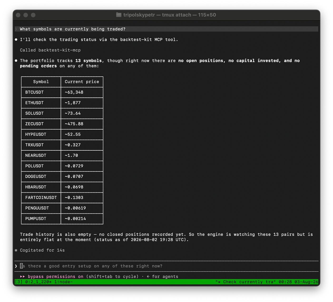 Active position state in the agent's context